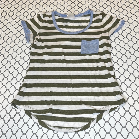 Striped Green and Blue T-Shirt - Picture 1 of 5